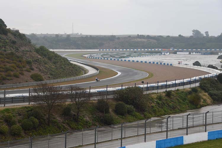 In Jerez regnet es auch am dritten Testtag