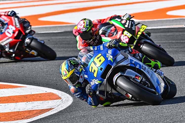 Joan Mir im Rennen am Sonntag vor Aleix Espargaró und Dovi