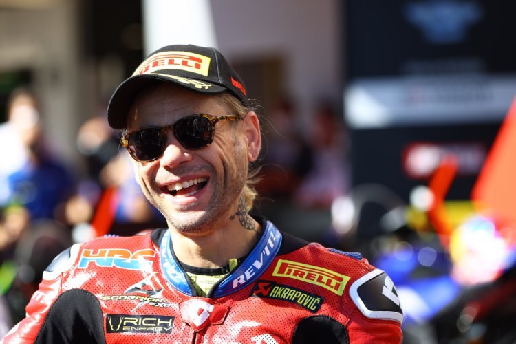 Nach dem Podium in Barcelona war Honda-Ass Alvaro Bautista gut gelaunt