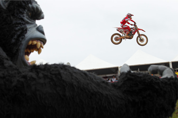 Auf der Piste im Vergnügungspark konnte nicht mal King Kong Max Nagl stoppen...