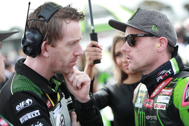 Alex Lowes (re) mit seinem Cheftechniker Marcel Duinker