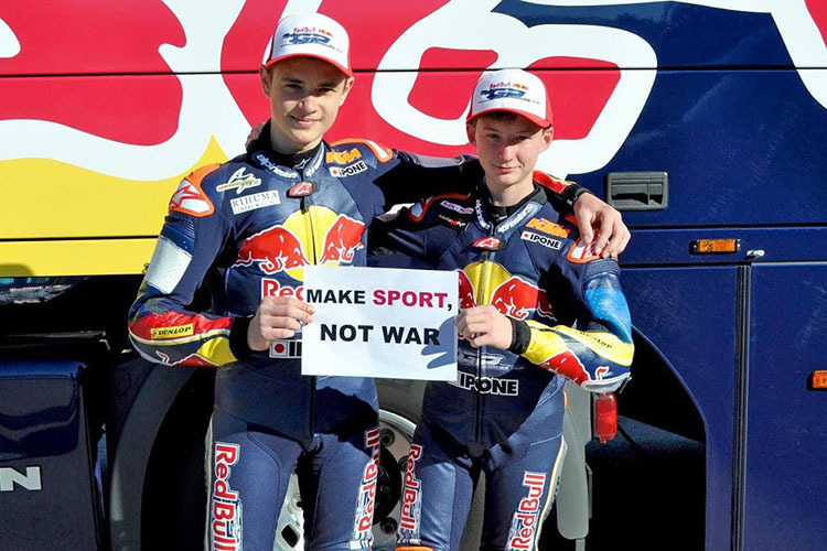 Makar Yurchenko und Mykyta Kalinin im Jahr 2015 im Red Bull Rookies-Cup