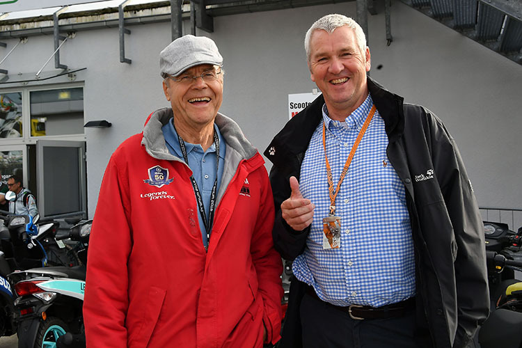 Dieter Braun und Günther Wiesinger 2016 beim Sachsenring-GP