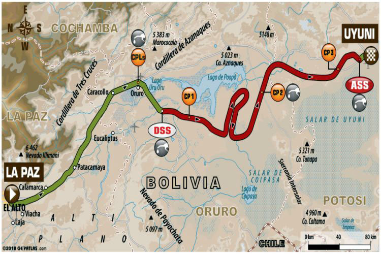 Die erste Marathonetappe der Rallye Dakar 2018