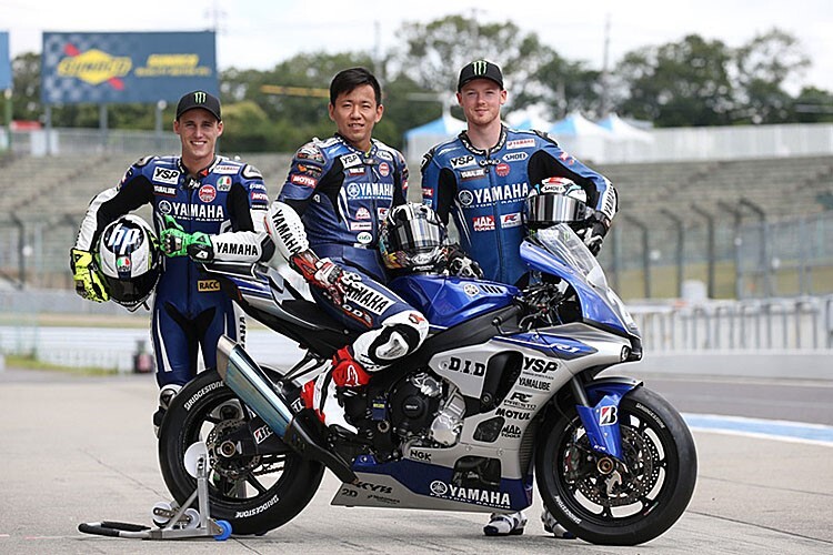 Pol Espargaró, Katsuyuki Nakasuga und Bradley Smith mit der Yamaha R1