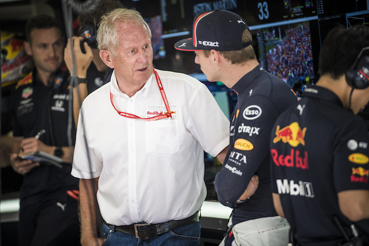 Dr. Helmut Marko mit Max Verstappen