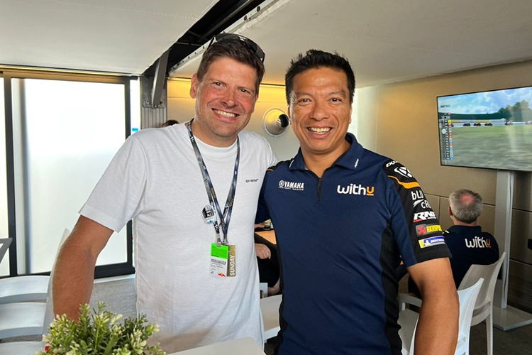 Jan Ullrich besuchte auch WithU-Yamaha-Teamchef Razlan Razali