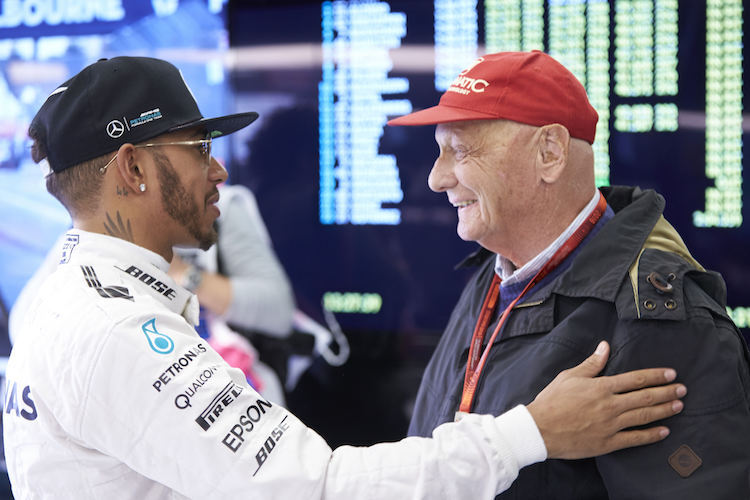 Lewis Hamilton und Niki Lauda