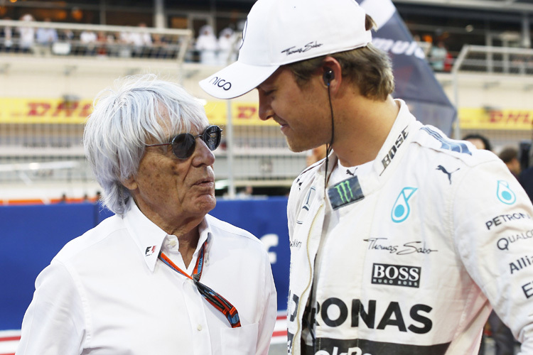 Bernie Ecclestone mit Nico Rosberg