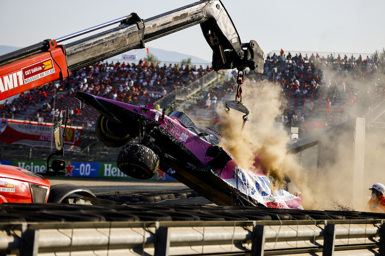 Der kaputte Rennwagen von Lance Stroll