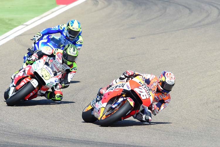 Dani Pedrosa vor Cal Crutchlow und Aleix Espargaró