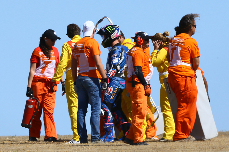 Alex Lowes nach seinem zweiten Sturz in Portimao