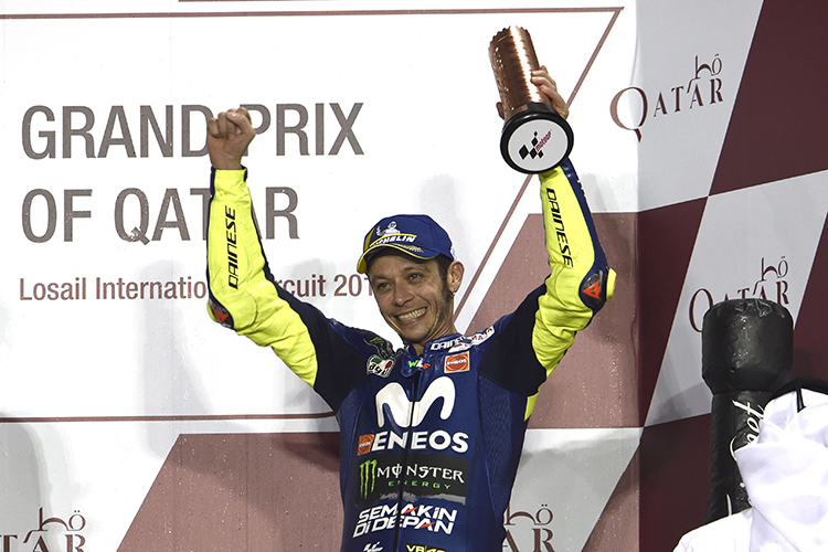 Valentino Rossi durfte in Katar über Platz 3 jubeln