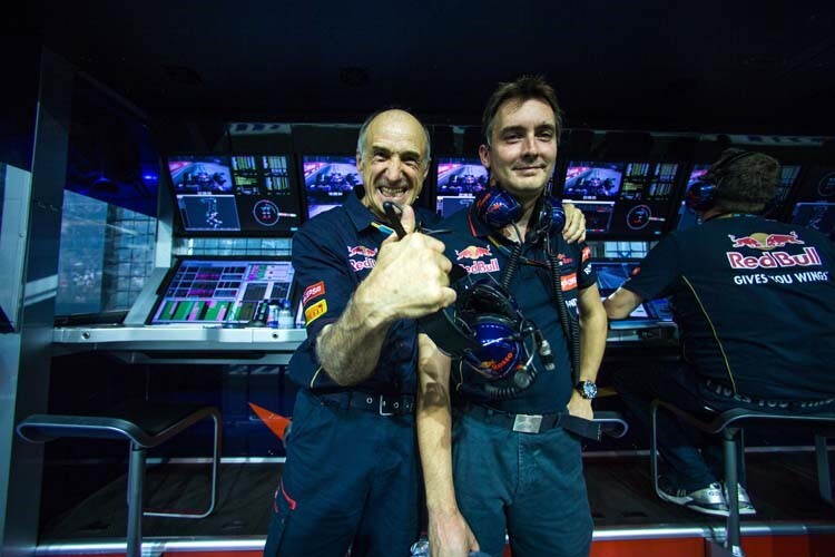Teamchef Franz Tost und Technikchef James Key von Toro Rosso nach dem Singapur-GP