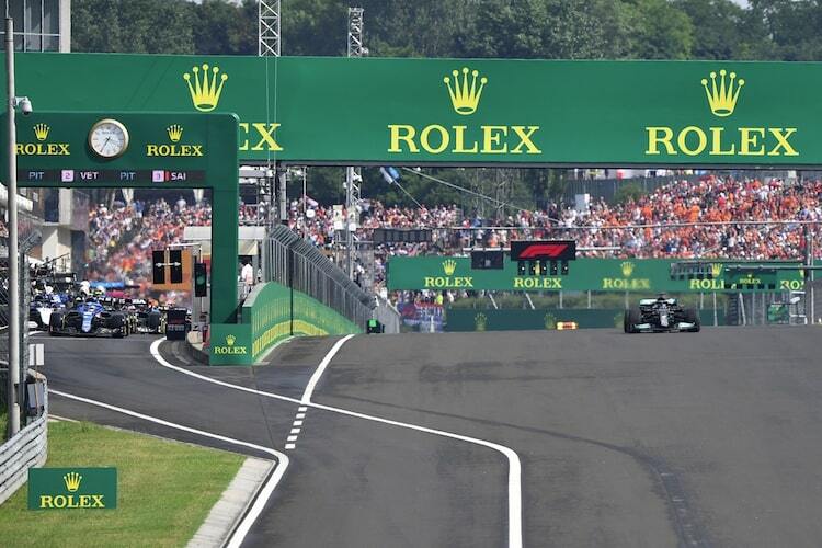 Start in Ungarn 2021 mit nur einem Auto (Lewis Hamilton)