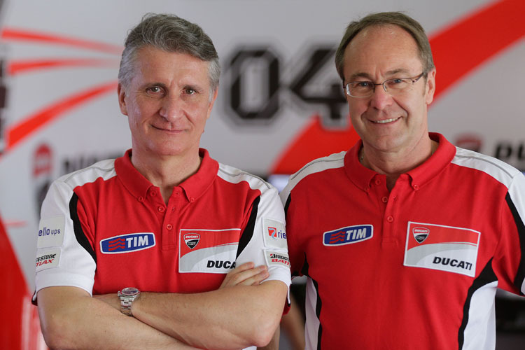 MotoGP-Projektleiter Paolo Ciabatti und Ducati-Rennchef Bernhard Gobmeier