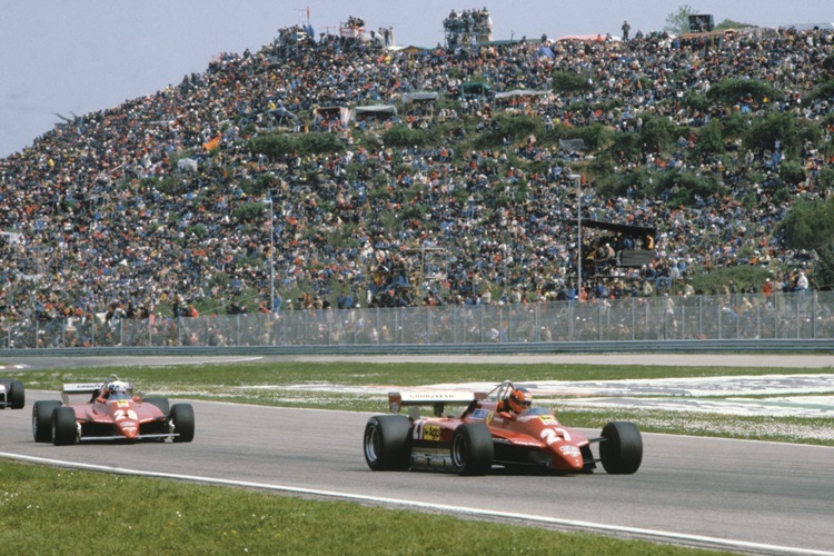 Gilles Villeneuve vor Didier Pironi. Im Ziel war es umgekehrt.