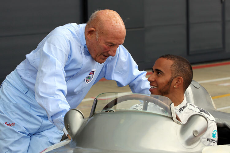 Sir Stirling Moss mit Lewis Hamilton