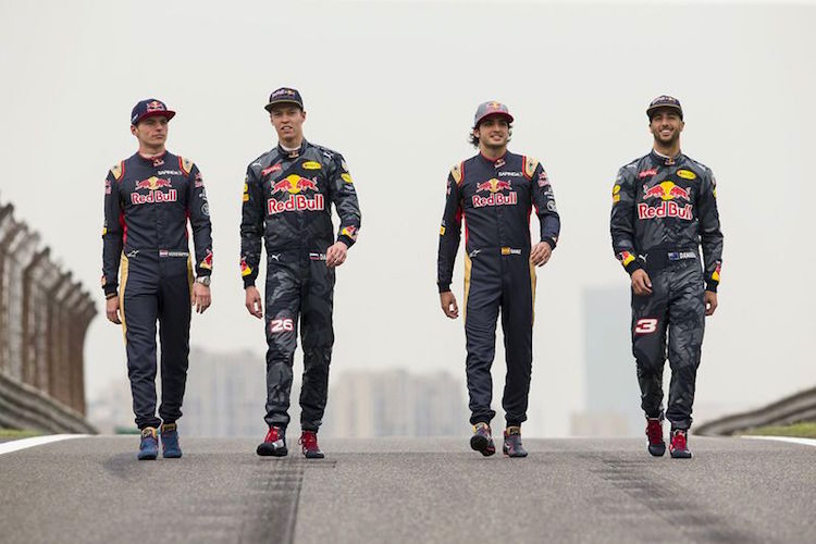 Max Verstappen, Daniil Kvyat, Carlos Sainz und Daniel Ricciardo – viel Bewegung im Laufe der Jahre
