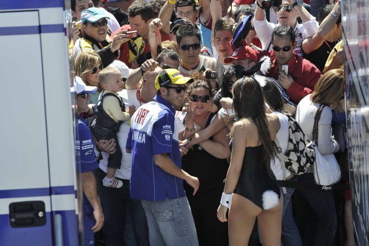 Publikumsliebling Valentino Rossi in Jerez.