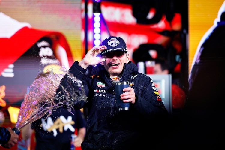 In Feierlaune: Max Verstappen in Las Vegas