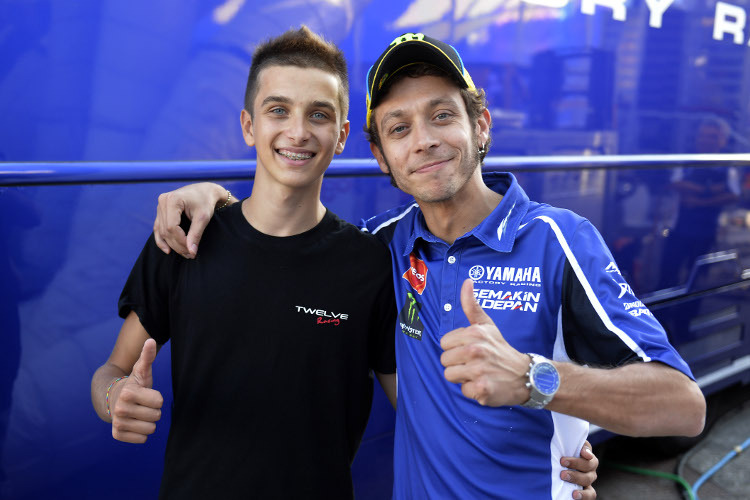 Luca Marini mit seinem erfolgreichen Halbbruder Valentino Rossi