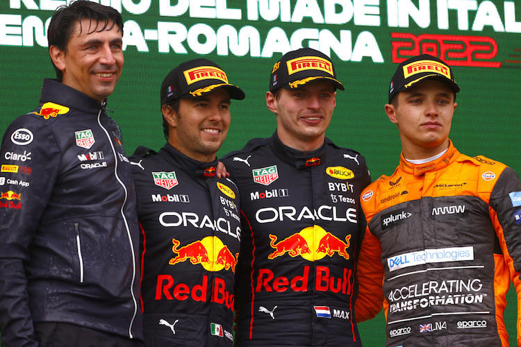 Pérez, Verstappen, Norris