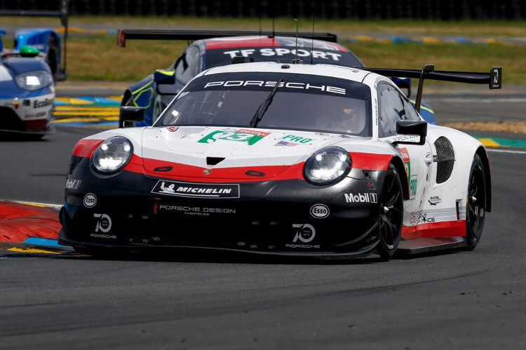 Führte beim Vortest in Le Mans die GTE-Klasse an: Der Porsche 911 RSR