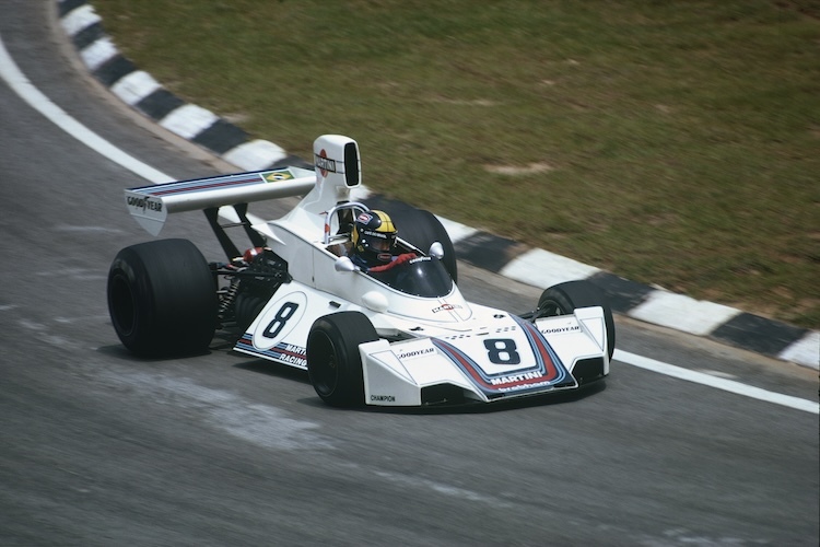 Carlos Pace mit seinem Brabham in Interlagos 1975