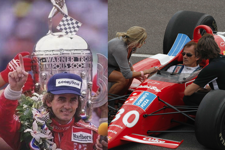 Arie Lyendyk 1990 nach seinem Indy 500-Sieg und 20 Jahre später wiedervereint mit seinem Siegerauto