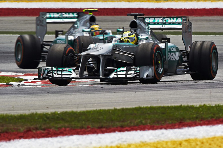 Nico Rosberg war schon in Malaysia schneller, musste sich dann aber hinten anstellen