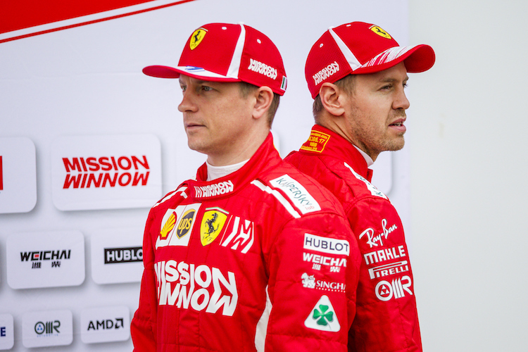 Kimi Räikkönen und Sebastian Vettel 2018 in Texas