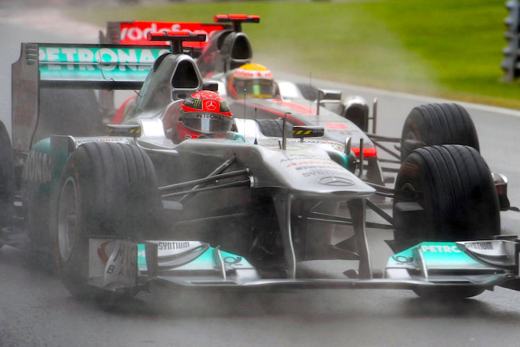 Michael Schumacher und Lewis Hamilton: Viel zu selten Rad an Rad, wie hier in Kanada 2011