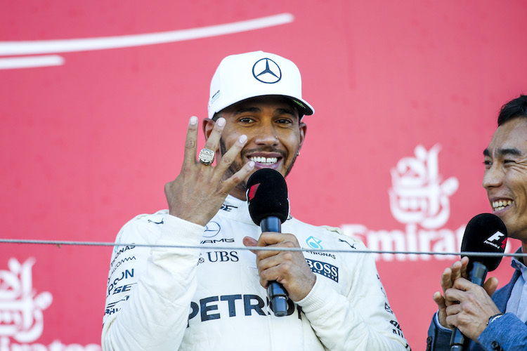 Lewis Hamilton feierte 2017 seinen vierten Japan-GP-Sieg