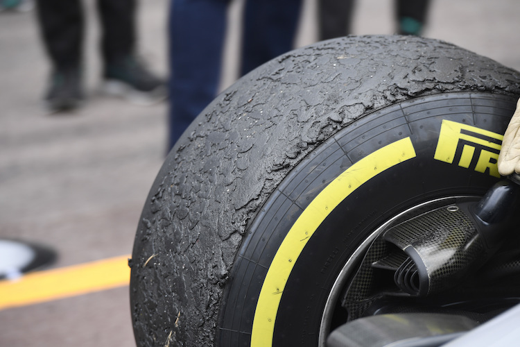 Ganz schön abgefahren: Hamiltons Reifen nach dem Monaco-GP