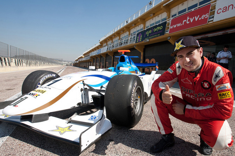 Jorge Lorenzo 2012 in Valencia: Test mit einem GP2-Auto