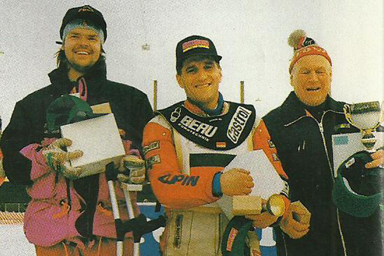 Fred Aberl (re.) 1994 zusammen mit Günther Bauer und Michael Lang