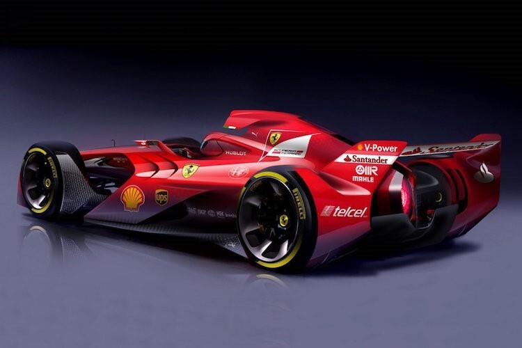 Ferrari tüftelt an den Rennwagen der Zukunft. Hier eine Studie aus dem Jahr 2015