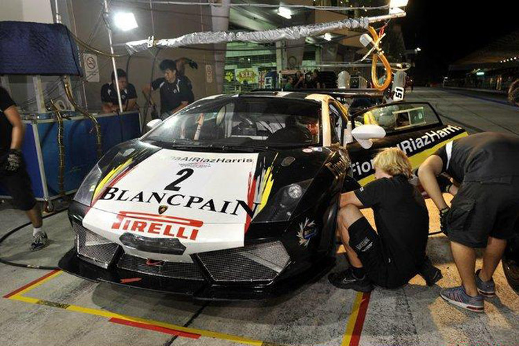 Der zweitplatzierte Lamborghini beim Nachttraining