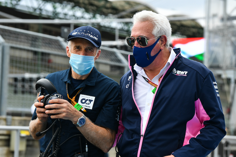 Franz Tost in Ungarn mit Racing Point-Teambesitzer Lawrence Stroll