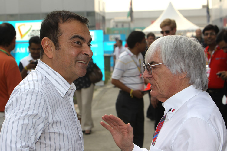 Carlos Ghosn und Bernie Ecclestone.