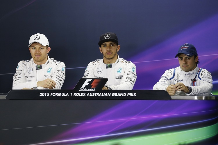 Die Top-3 - Lewis Hamilton, Nico Rosberg und Felipe Massa