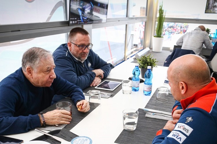FIA-Präsident Jean Todt, Yves Matton (Mi.), Hyundai-Sportchef Andrea Adamo