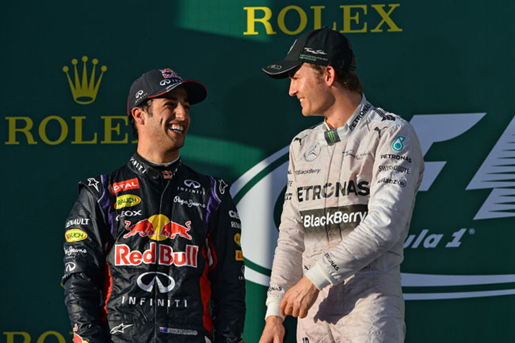 Daniel Ricciardo und Nico Rosberg sind erleichtert