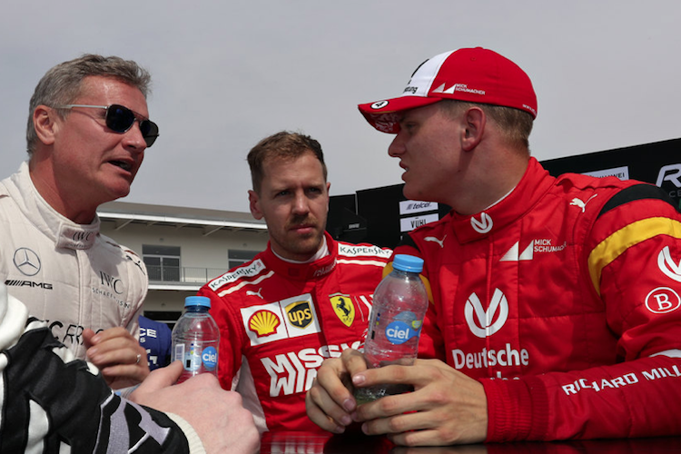 David Coulthard, Sebastian Vettel und Mick Schumacher