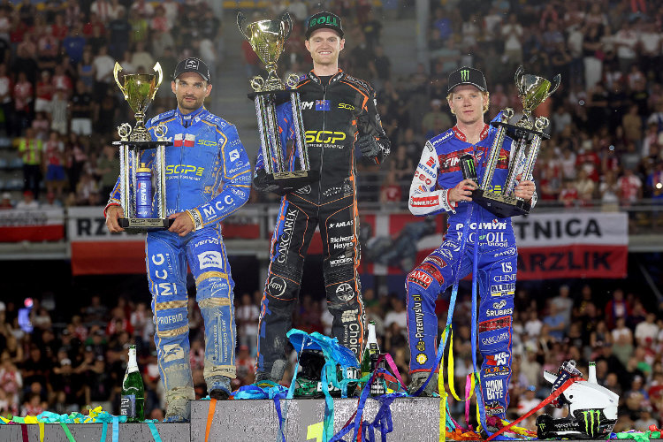 Die Top-3 in Landsberg (v.l.): Bartosz Zmarzlik, Brady Kurtz und Dan Bewley