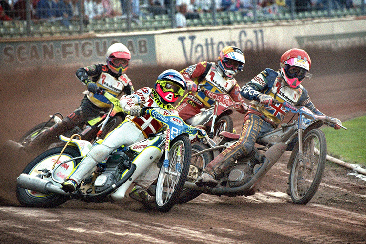 Speedway-Weltfinale 1991: Jeremy Doncaster (re.) gegen den späteren Champion Jan O. Pedersen