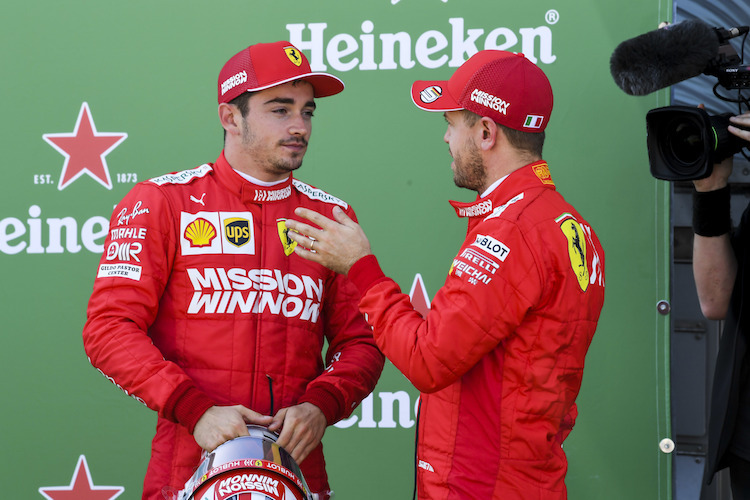 Charles Leclerc und Sebastian Vettel 2019 in Suzuka