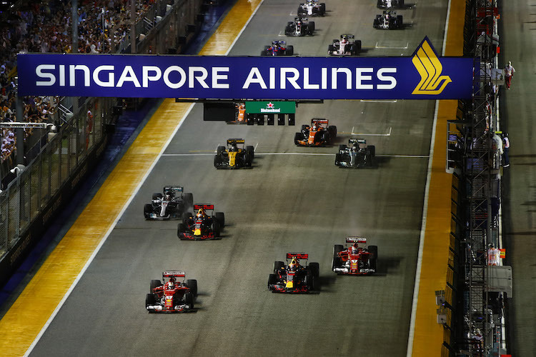 Die Startphase des Singapur-GP