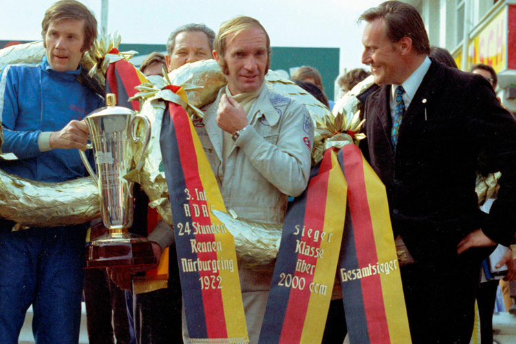 24 h-Sieg 1972 am Ring – Pankl und Kelleners mit Alpina-Chef Bovensiepen